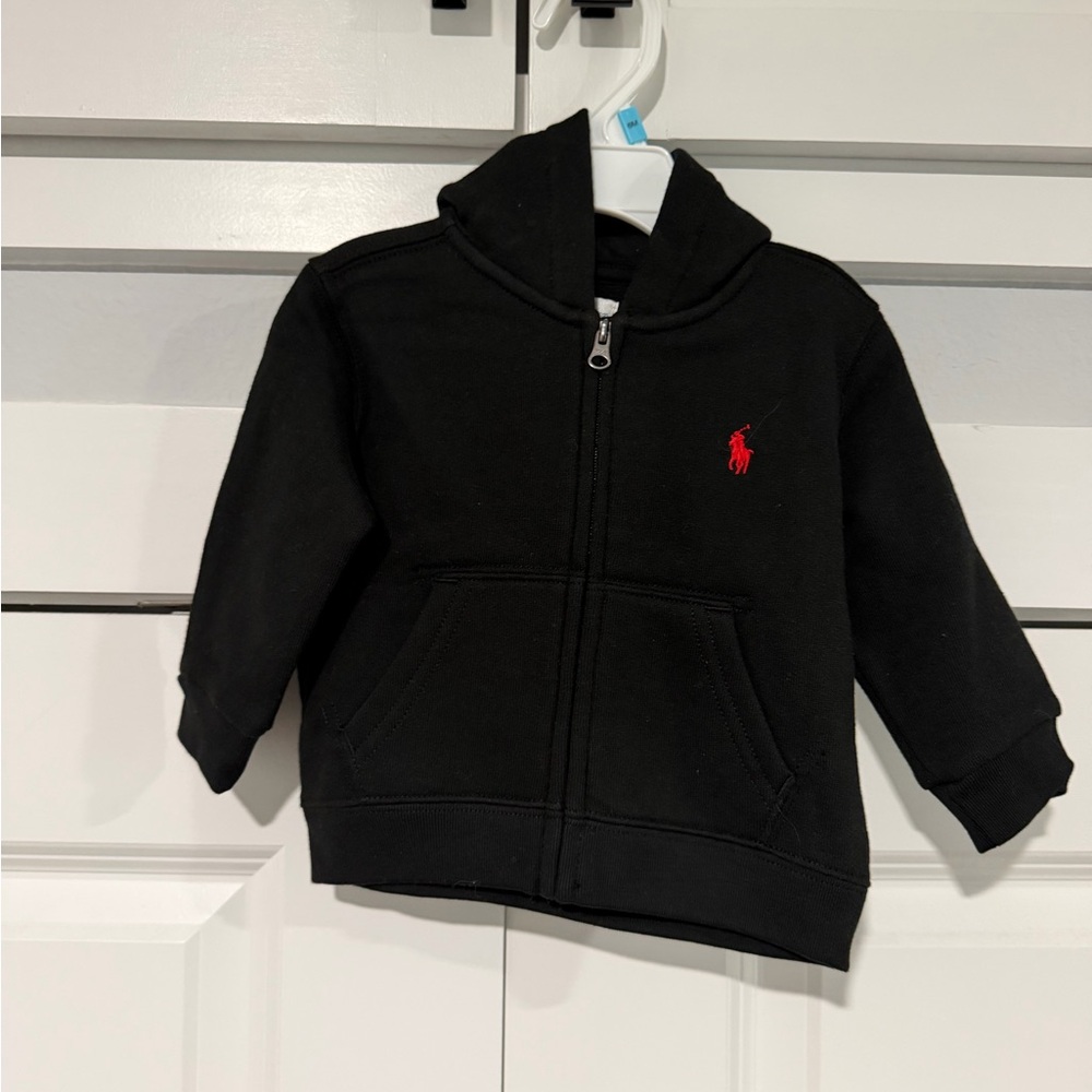 Polo by Ralph Lauren Black Kids Hoodie with Red Logo